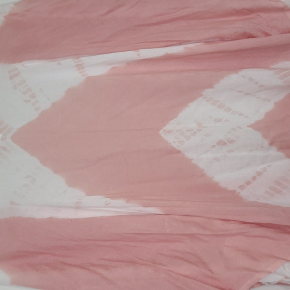 Beachy Wrap Short Kimono Peach White Tie Dye Open Cover Up Sheer Boho Coastal - Picture 6 of 6